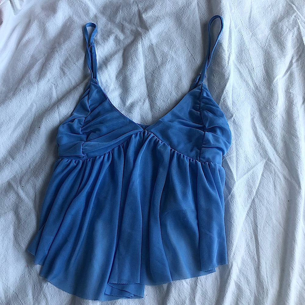 URBAN OUTFITTERS FLOWY BLUE TANK TOP